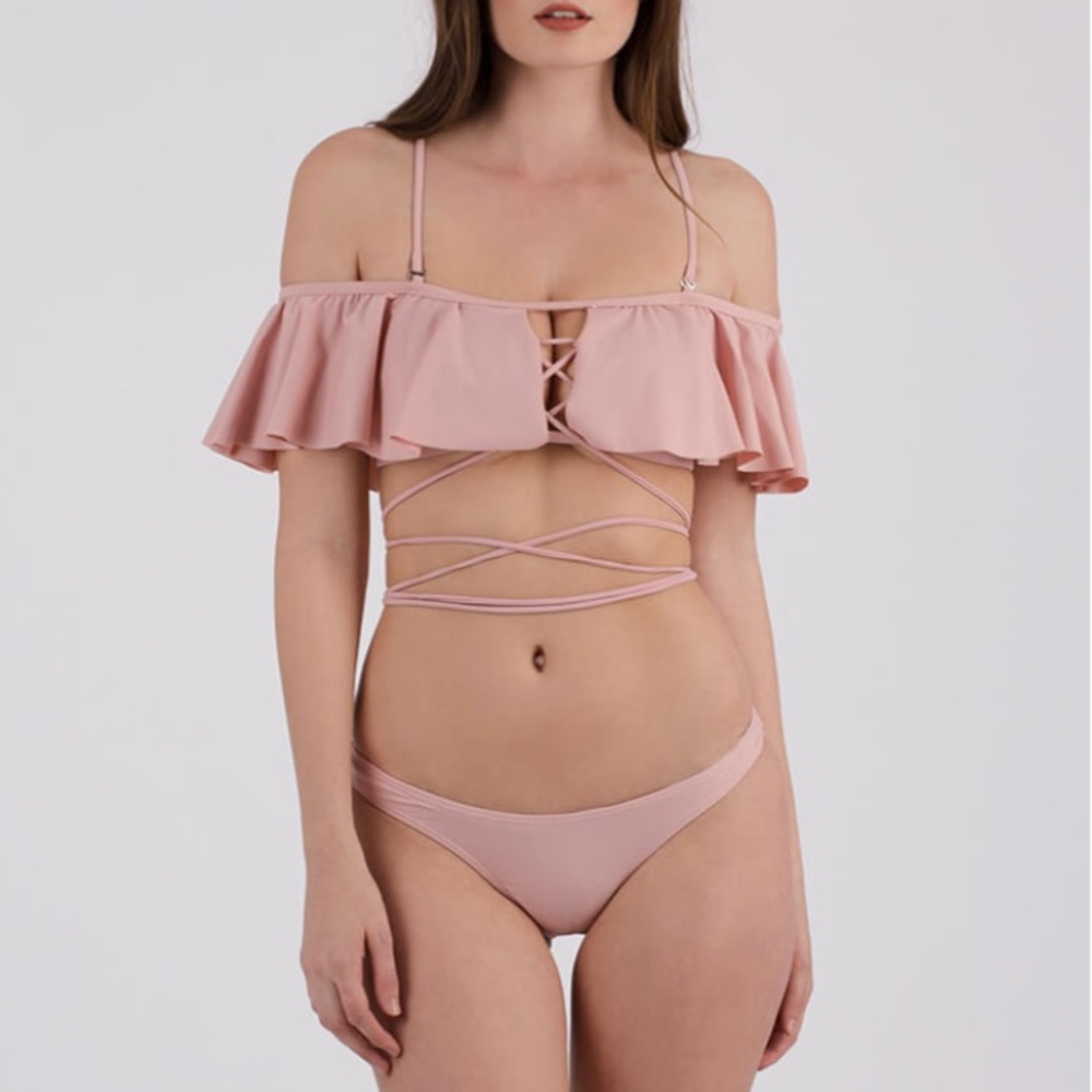 Pink ruffle Windsor bikini